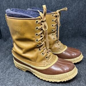 Vtg Premium Kaufman Sorel Boots Men's Size 8 Rawhide Rubber Wool Lined Canada